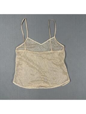 Women’s Tank Top Gold Sheer Mesh Vintage